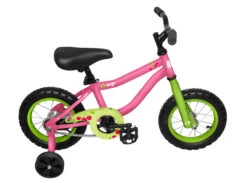 AVP AVP K12 Cerises Rose-vert Vélo Avec Roues Stabilisatrices Fille 12"
