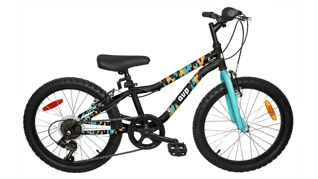 AVP AVP K20 Vélo Junior Noir-turquoise, 7 Vitesses, 20"