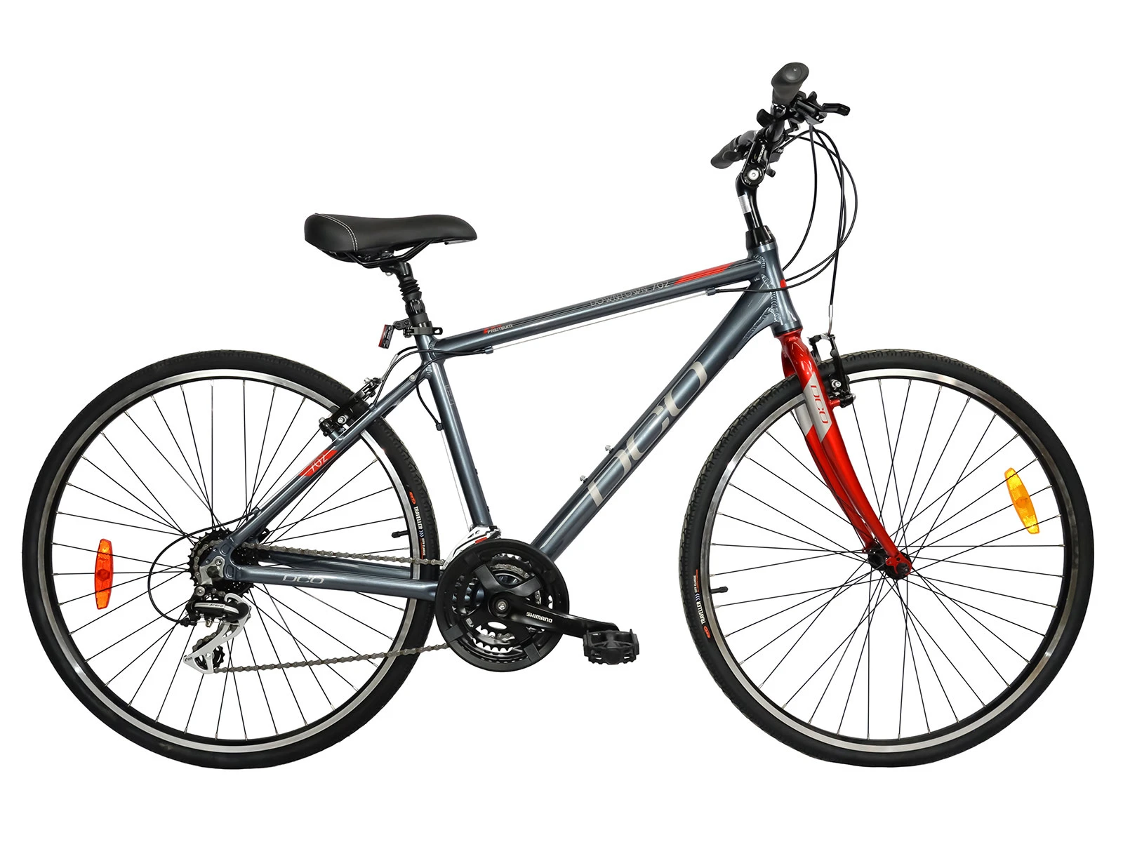 DCO DCO Downtown 702 Hybrid Bike Charcoal-red