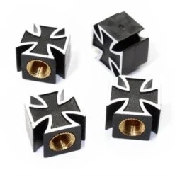 Iron Cross Valve Caps-Black
